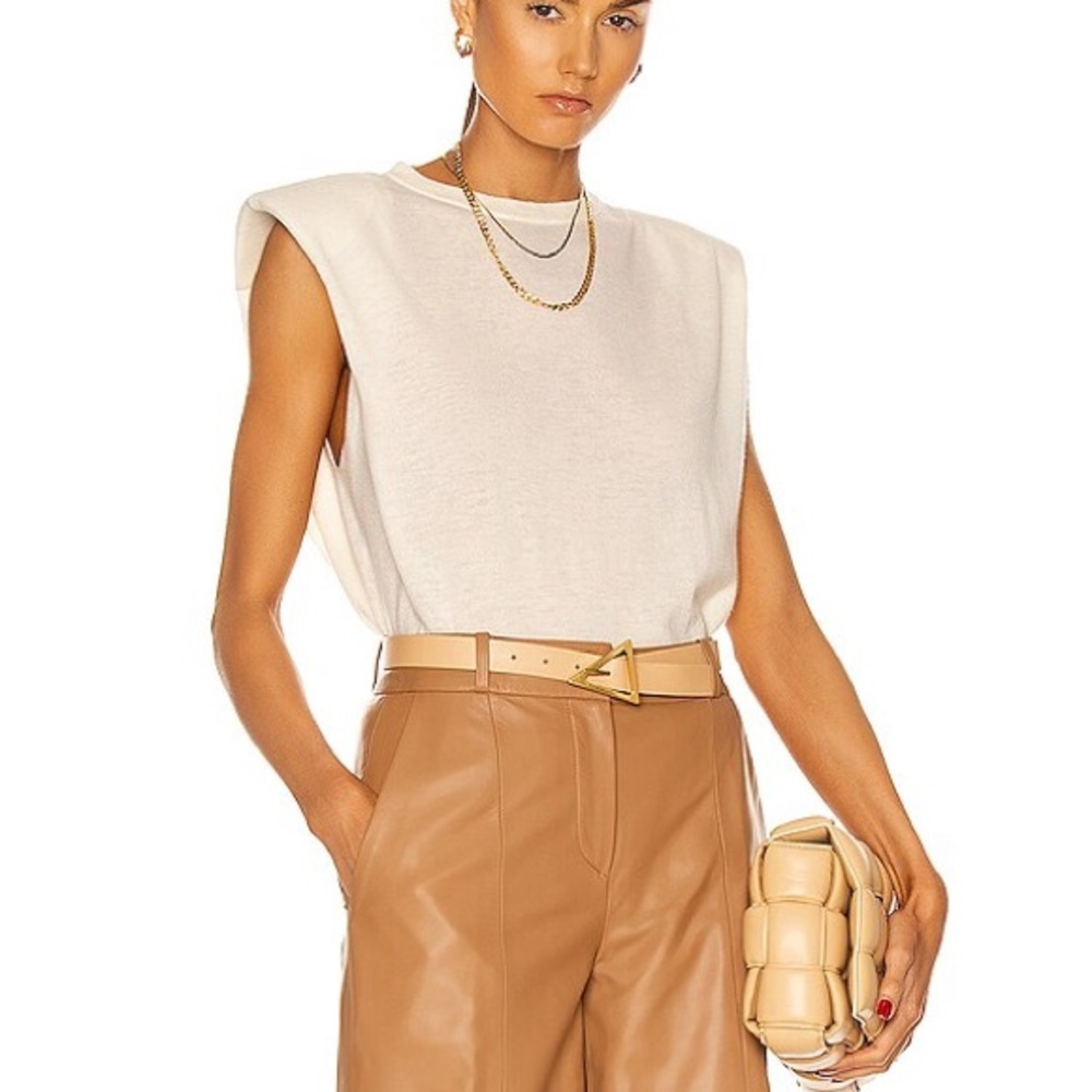 LouLou Studio Cream Sleeveless Cashmere Top